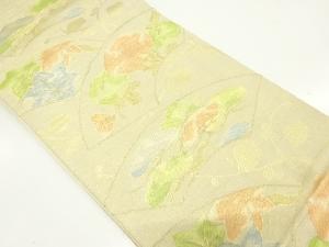 アンティーク　地紙に松･花模様織り出し袋帯（材料）